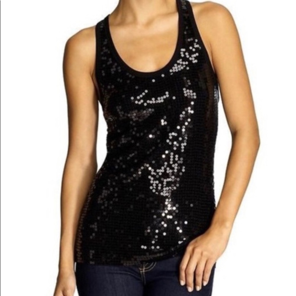 Michael Kors Black Sequins Tank Top